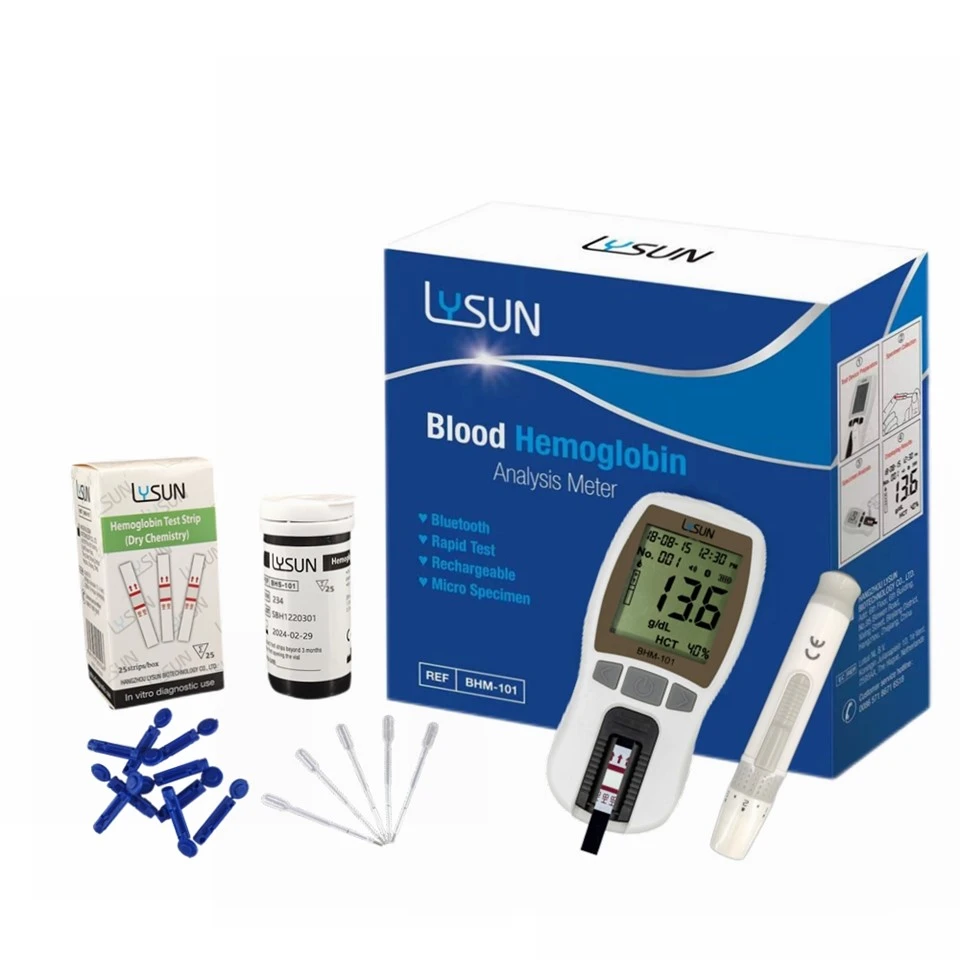Lysun BHM-101 ručni mjerač analize hemoglobina za bolničke i kliničke testove s trakama